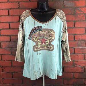 Vanilla Star Woman 2X Western Top – Quarter‎ Sleeve, Casual, Cowboy